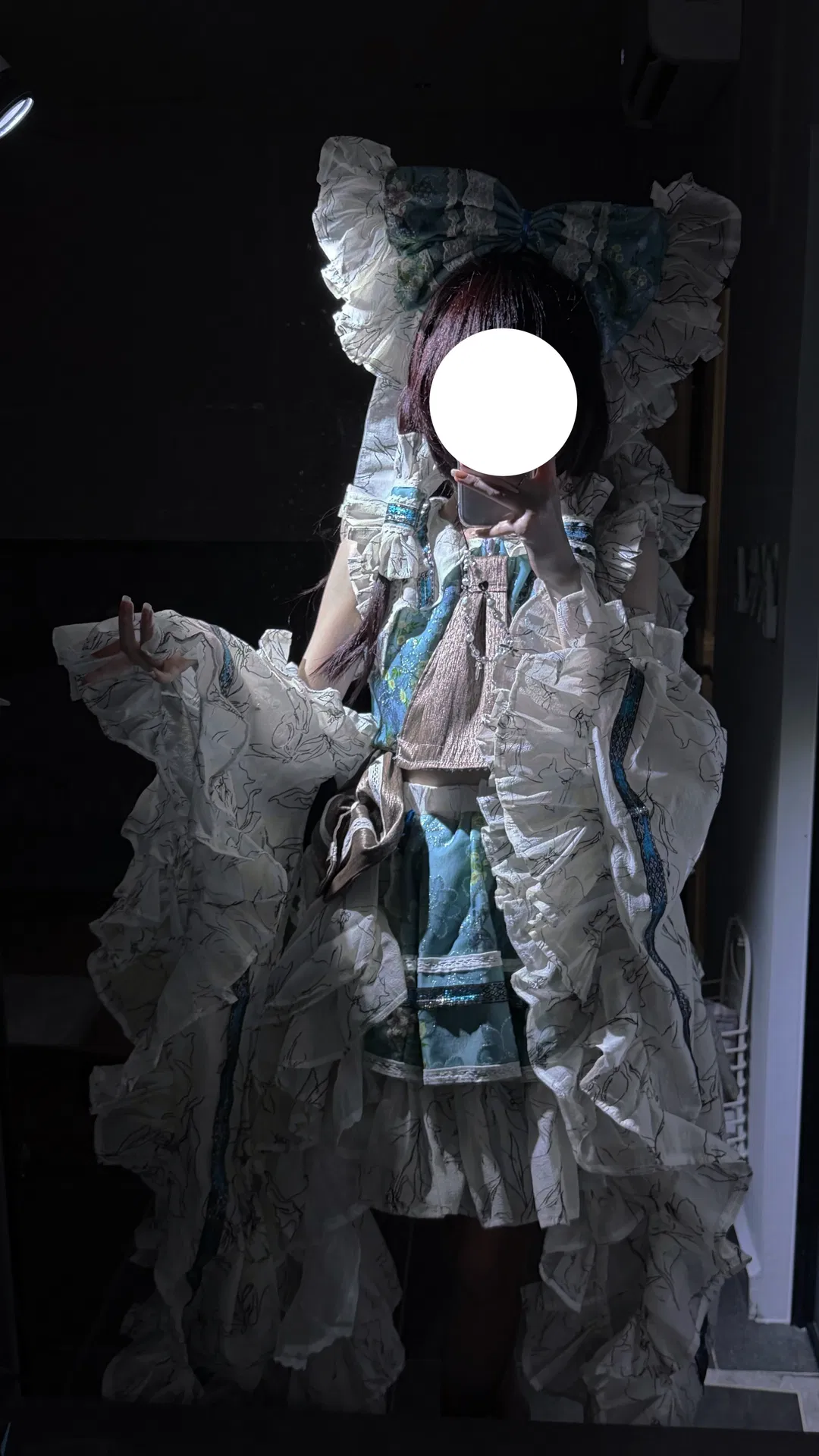 【博麗靈夢cos】東方Project青靈夢試衣，層層荷葉邊真的太絕了 - 第 1 張