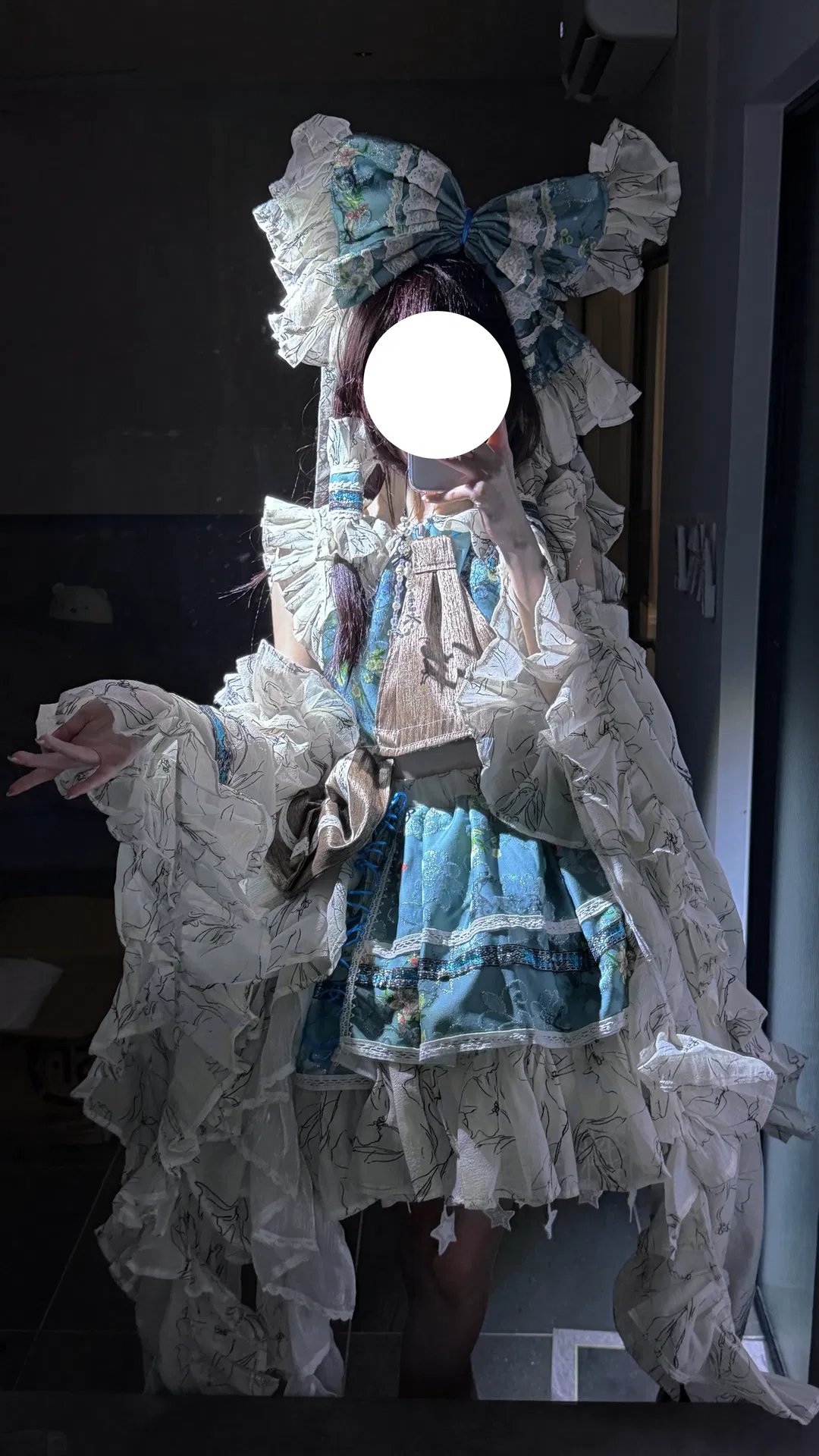 【博麗靈夢cos】東方Project青靈夢試衣，層層荷葉邊真的太絕了 - 第 2 張