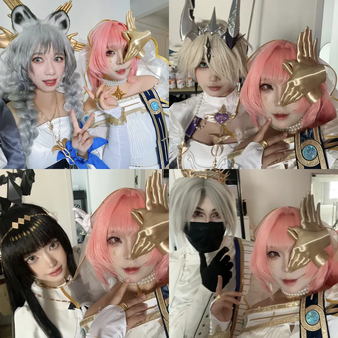 【音律蕾缪安cos】明日方舟布道人团片，单眼妆容搭配金色假手 - 第 3 张