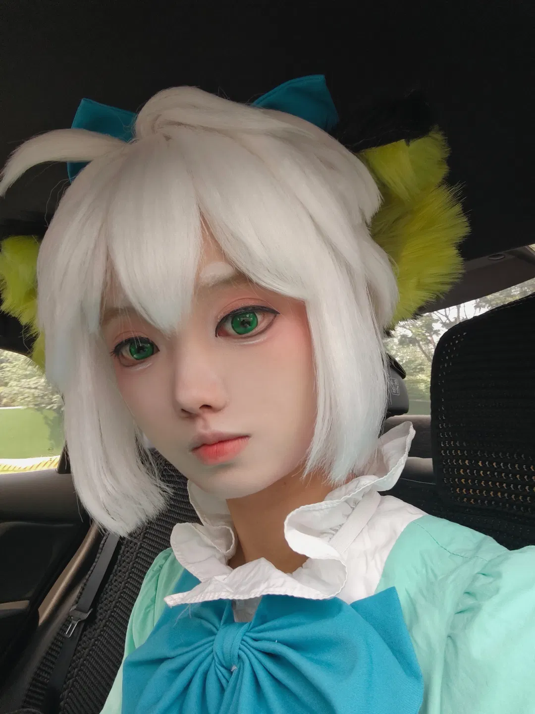 【罗小黑cos】白发绿瞳搭配黄绿兽耳，解锁全新造型 - 第 2 张