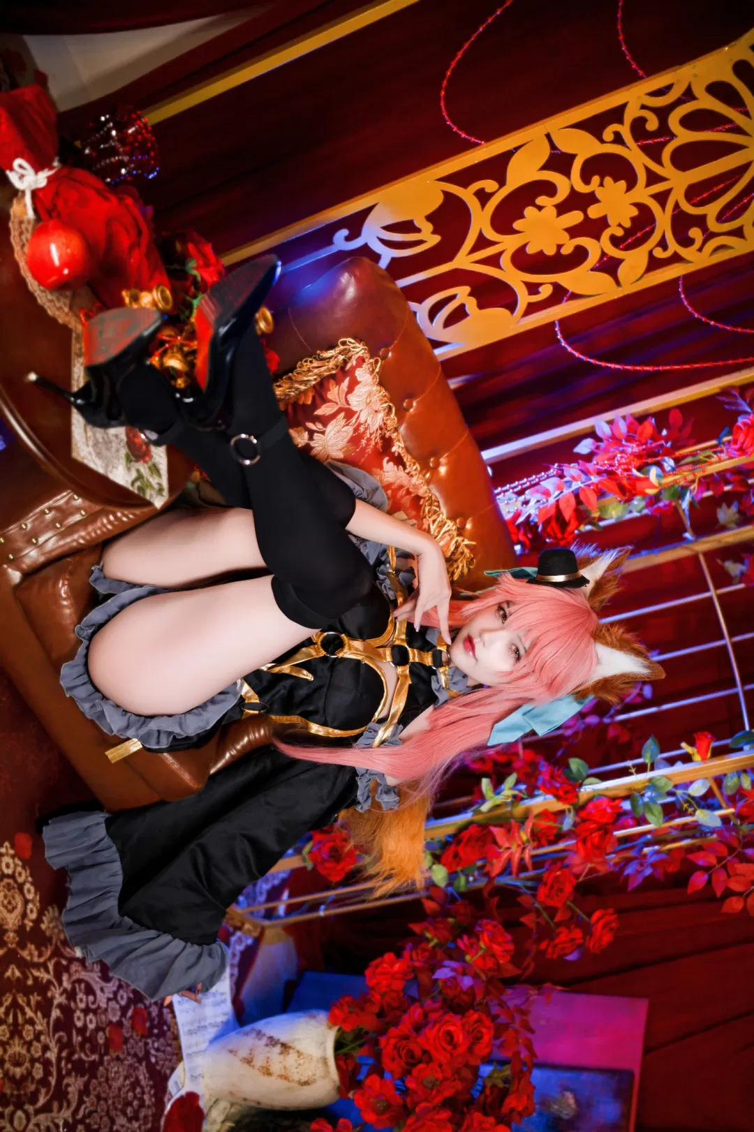 【玉藻前cos】FGO漆黑魔术师，红玫瑰与鸟笼的魔术之夜 - 第 6 张