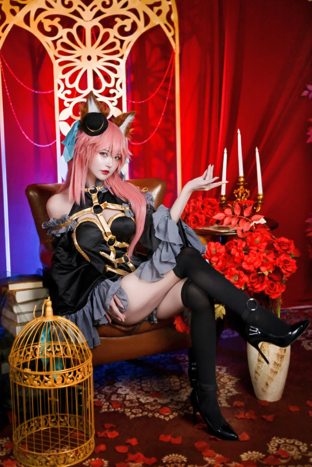 【玉藻前cos】FGO漆黑魔术师造型分享