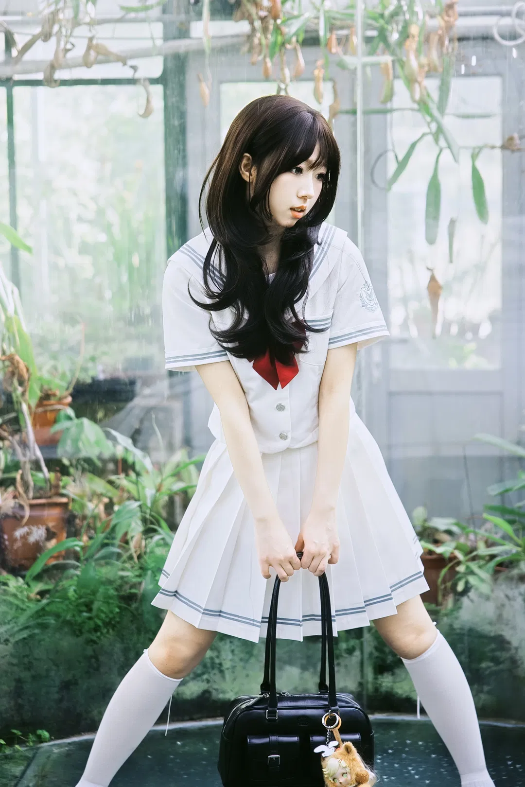 植物园温室里的夏日JK制服写真 - 第 1 张