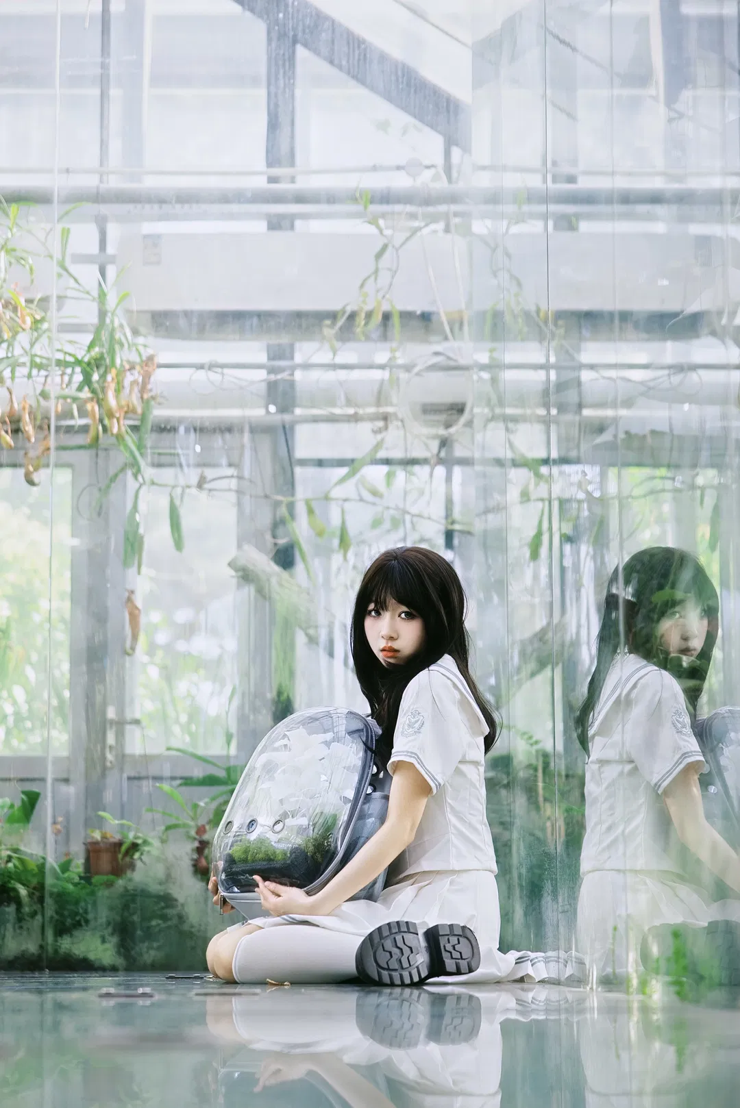 植物园温室里的夏日JK制服写真 - 第 2 张