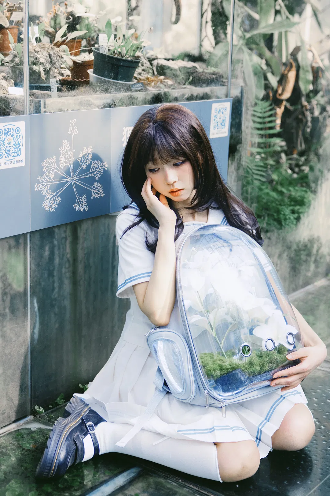 植物园温室里的夏日JK制服写真 - 第 5 张