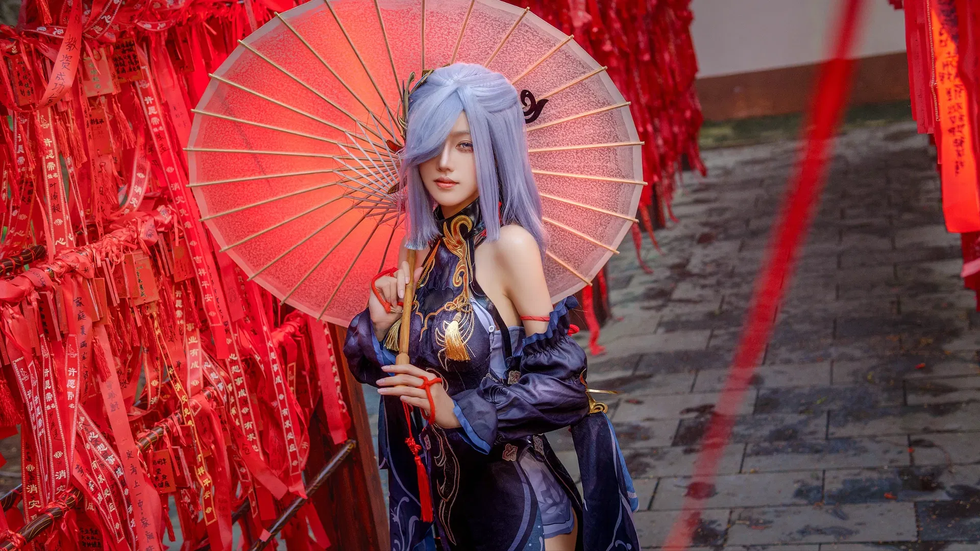 【申鹤cos】原神海灯节红丝带下的祈愿 - 第 1 张