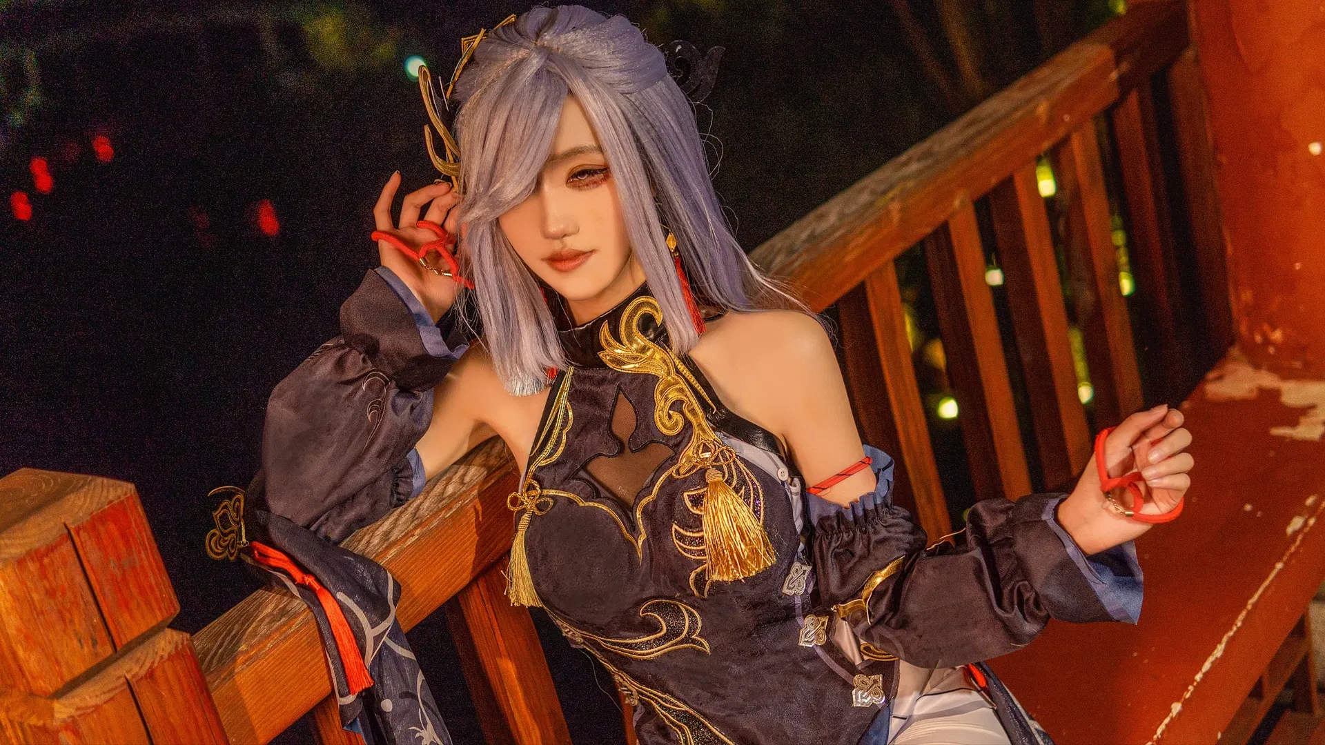 【申鹤cos】原神海灯节红丝带下的祈愿 - 第 3 张