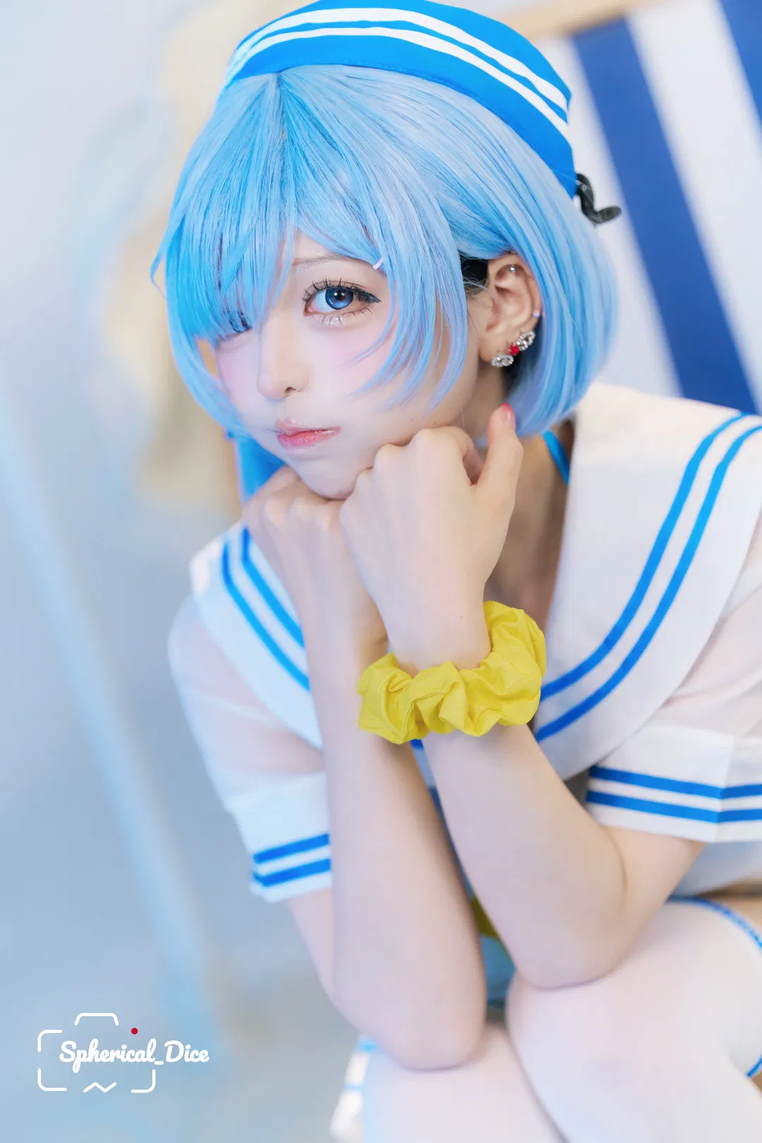 【蕾姆cos】从零开始的异世界生活，夏日水手服不一样的蓝白清凉 - 第 1 张