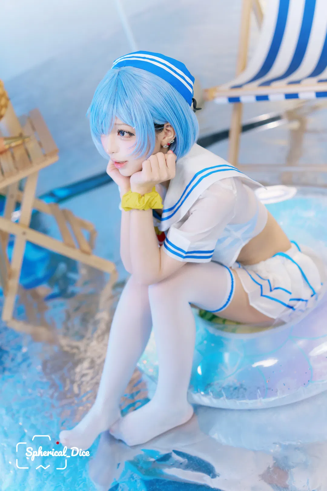 【蕾姆cos】从零开始的异世界生活，夏日水手服不一样的蓝白清凉 - 第 10 张