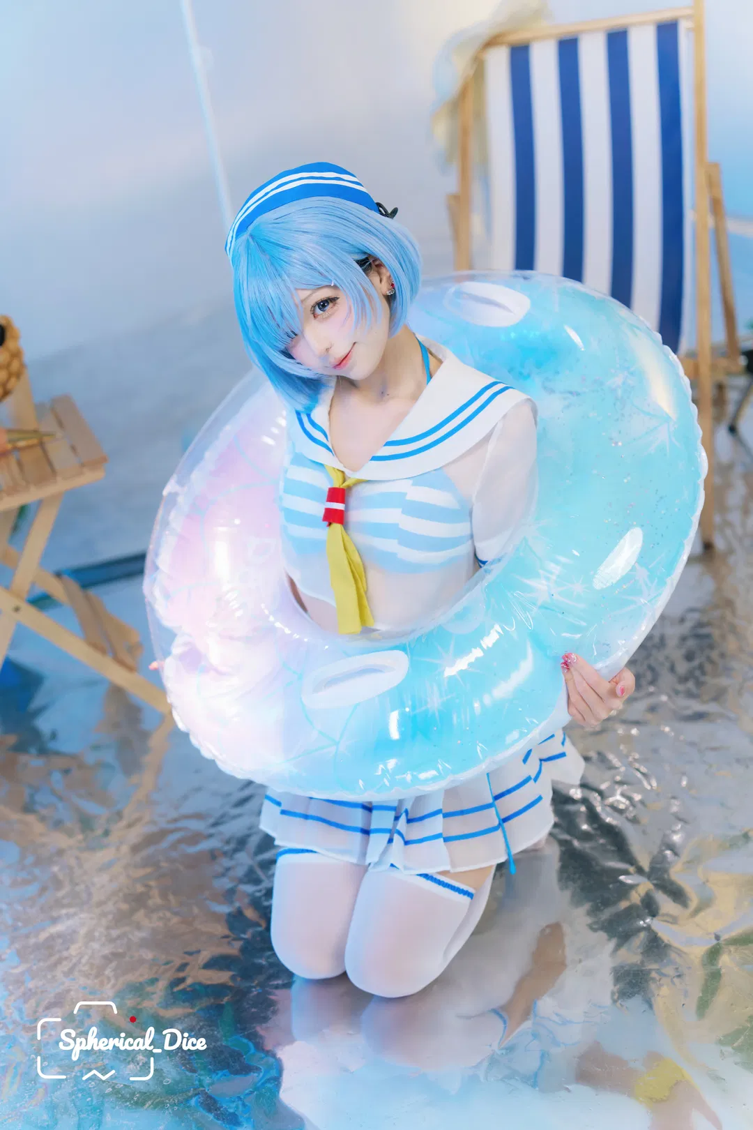 【蕾姆cos】从零开始的异世界生活，夏日水手服不一样的蓝白清凉 - 第 12 张