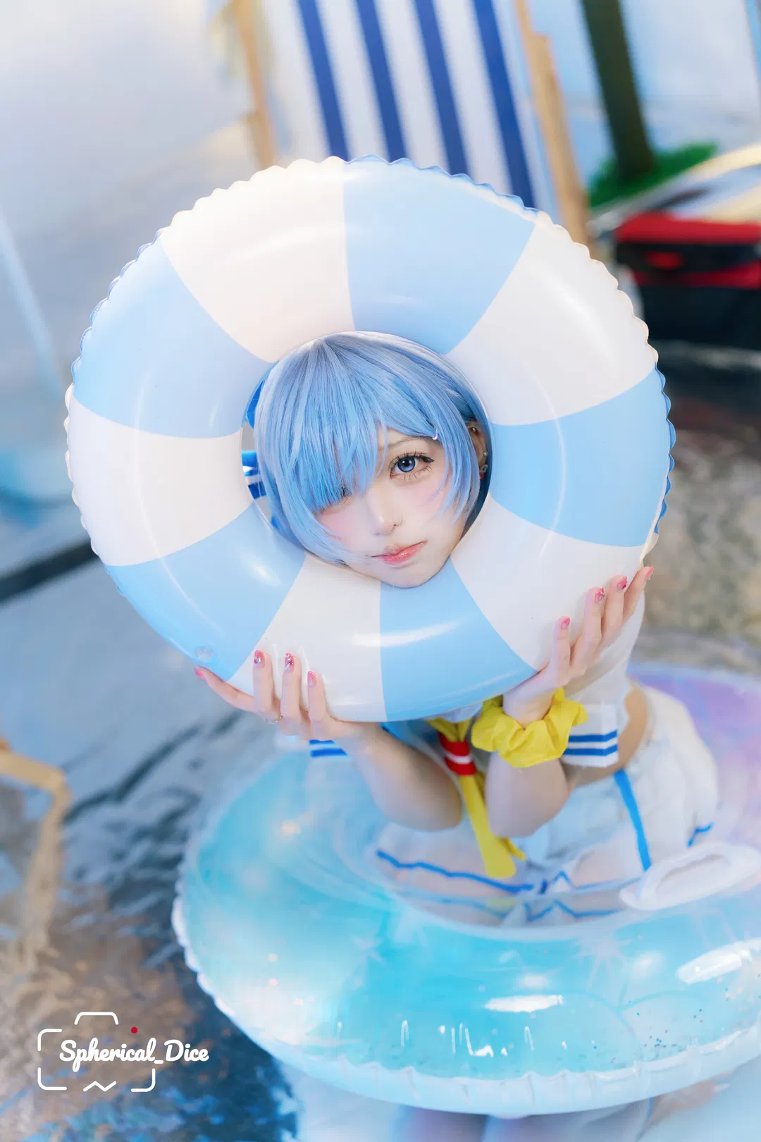 【蕾姆cos】从零开始的异世界生活，夏日水手服不一样的蓝白清凉 - 第 13 张