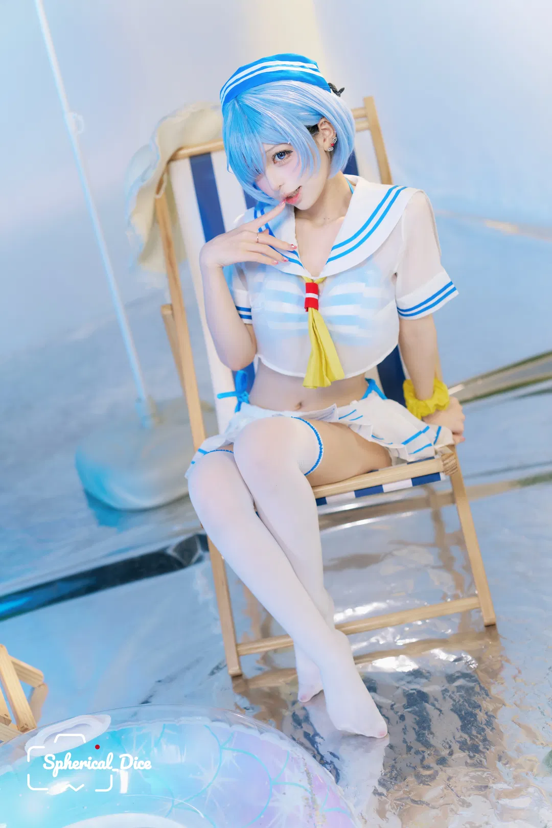 【蕾姆cos】从零开始的异世界生活，夏日水手服不一样的蓝白清凉 - 第 2 张