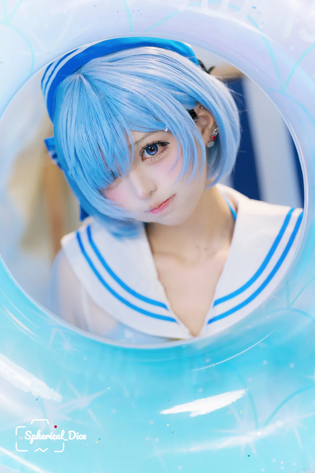 【蕾姆cos】从零开始的异世界生活，夏日水手服不一样的蓝白清凉 - 第 8 张