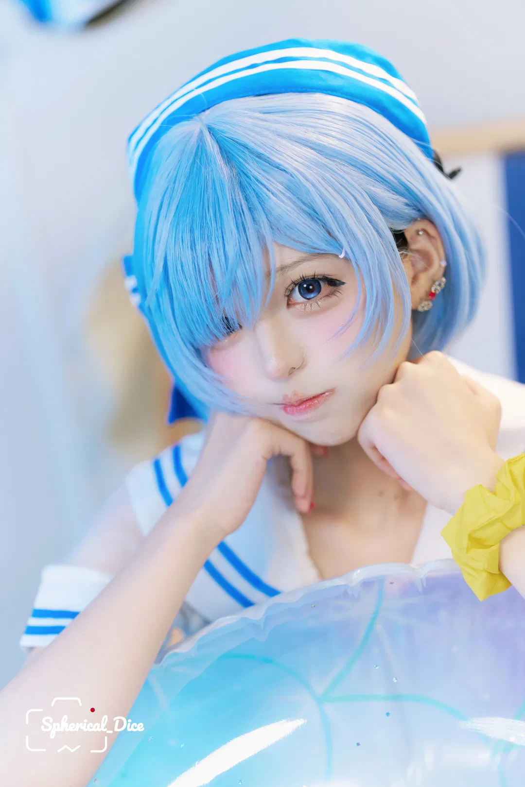 【蕾姆cos】从零开始的异世界生活，夏日水手服不一样的蓝白清凉 - 第 9 张