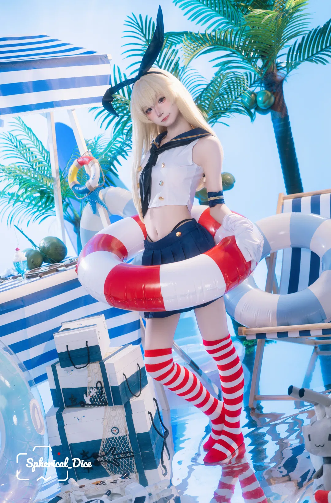 岛风cos 舰队Collection 夏日海滩的清凉演绎 - 第 1 张