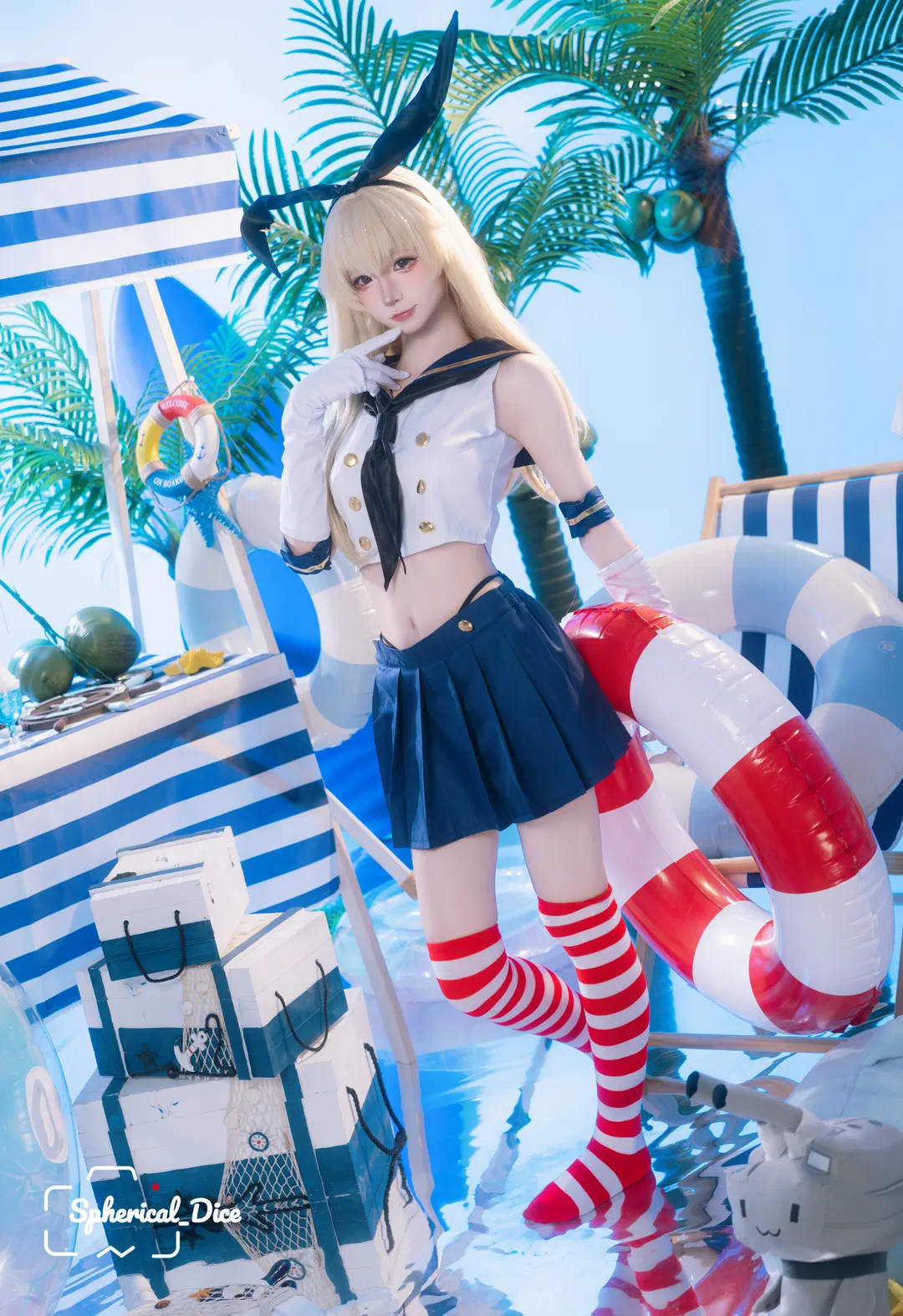 岛风cos 舰队Collection 夏日海滩的清凉演绎 - 第 2 张