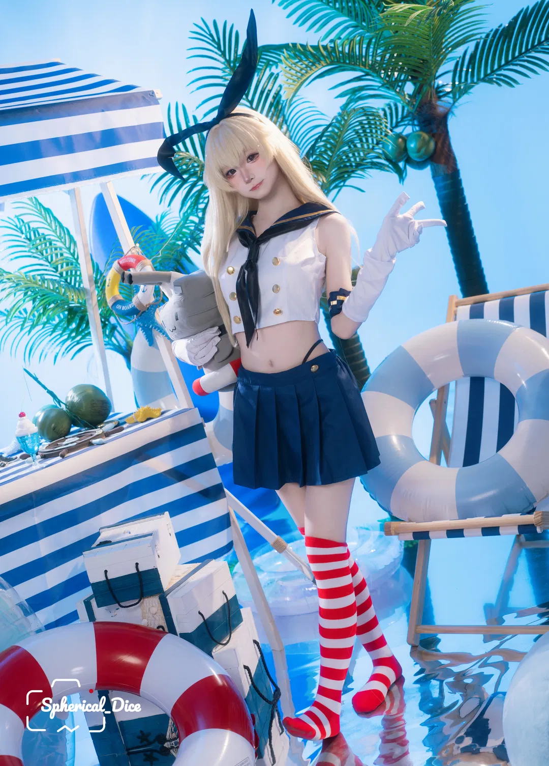 岛风cos 舰队Collection 夏日海滩的清凉演绎 - 第 3 张