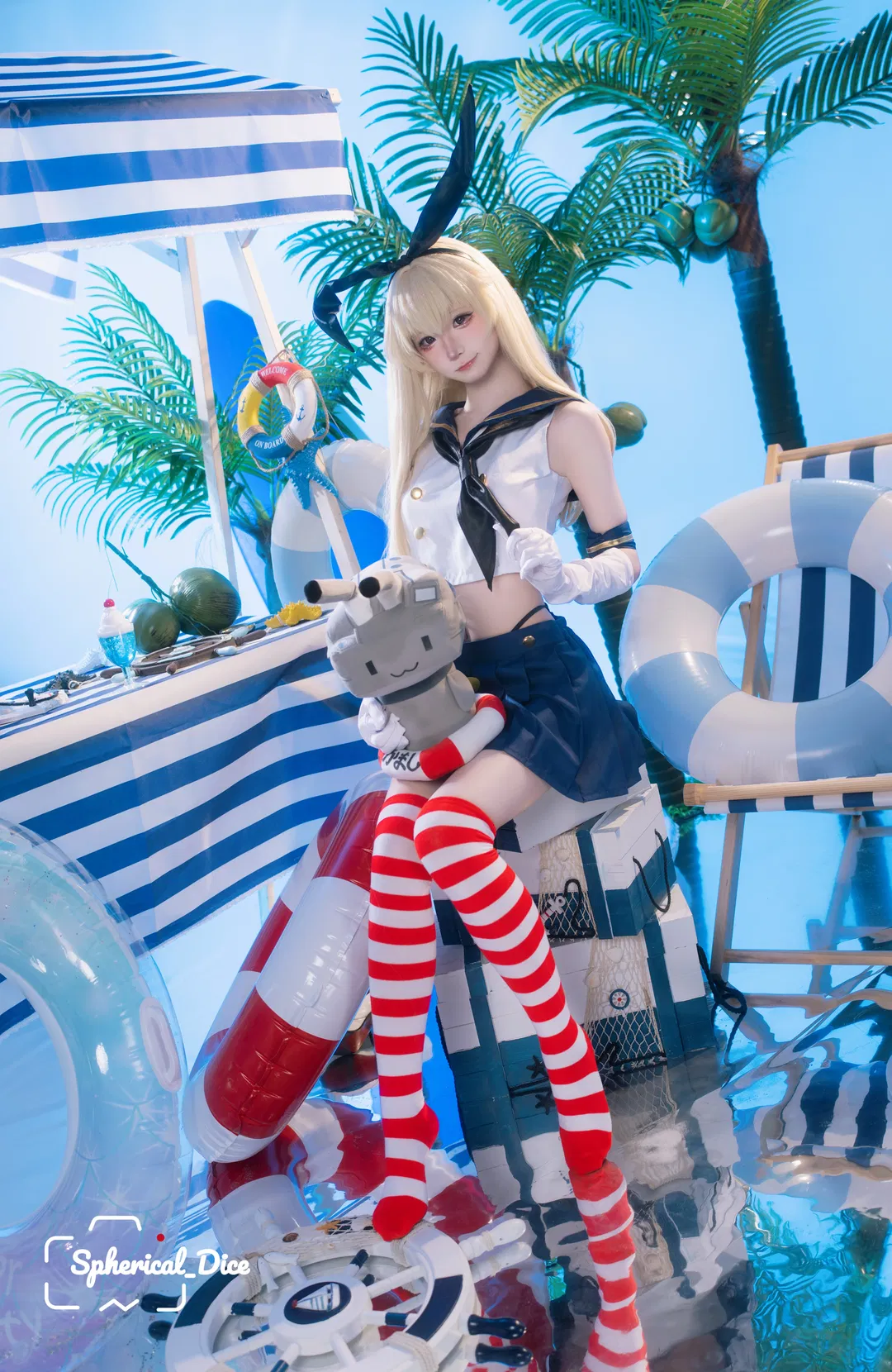 岛风cos 舰队Collection 夏日海滩的清凉演绎 - 第 4 张