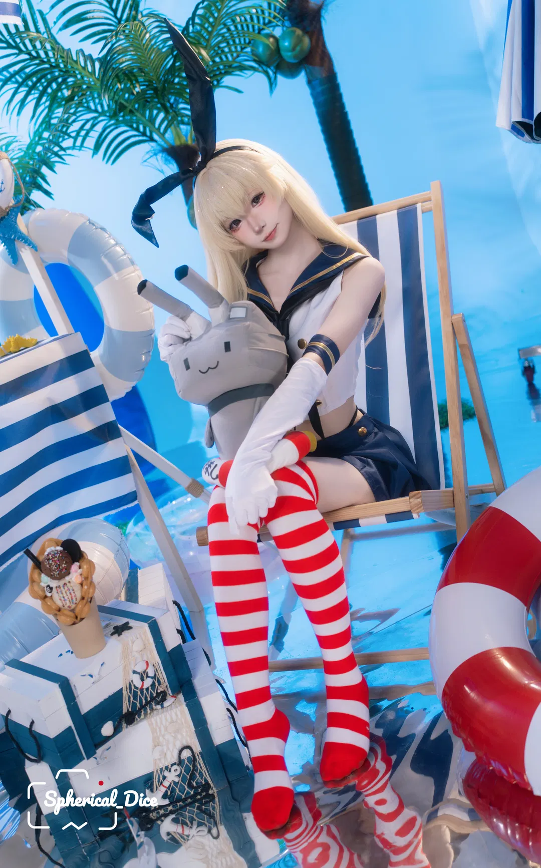 岛风cos 舰队Collection 夏日海滩的清凉演绎 - 第 6 张