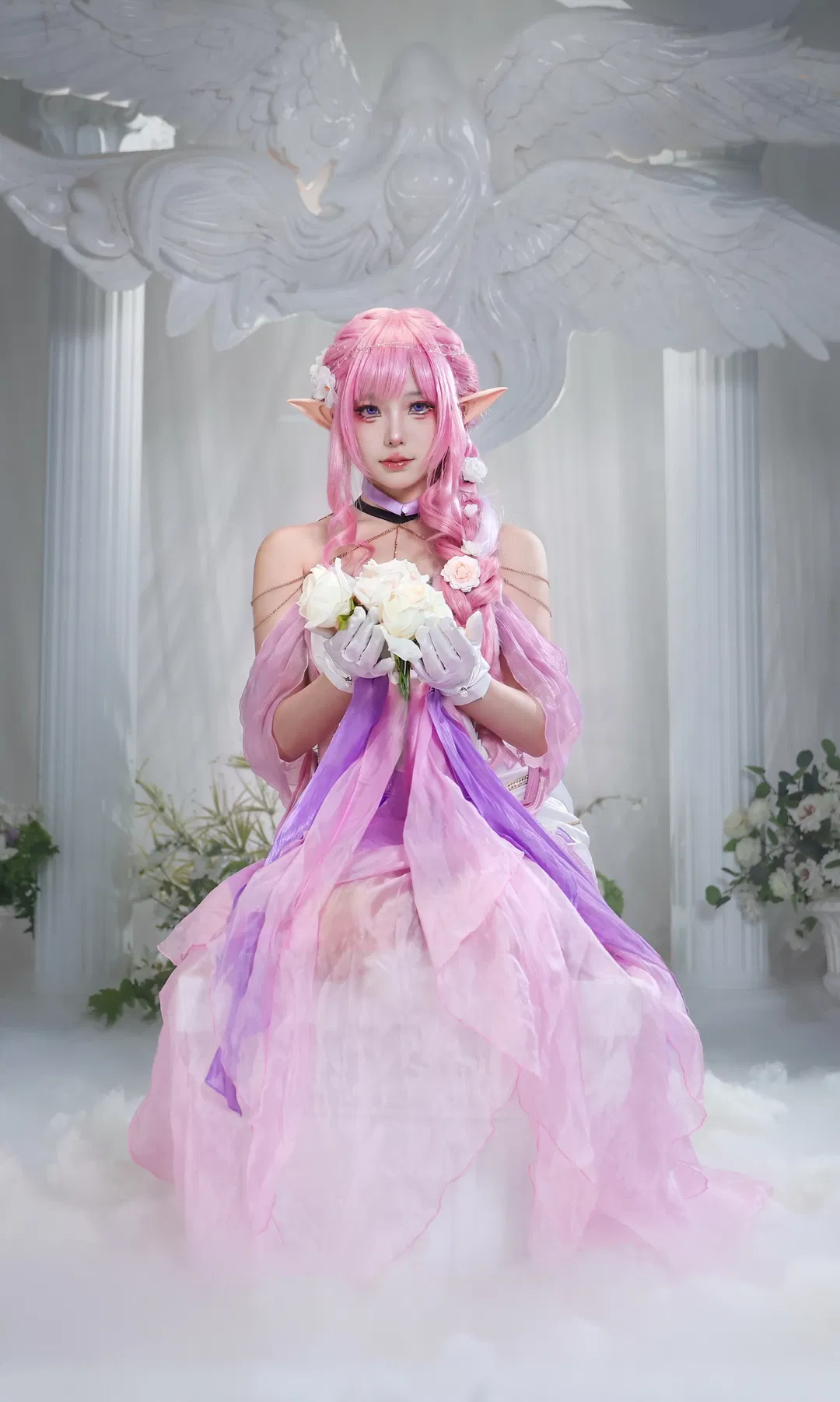 【爱莉希雅cos】神，怜爱世人，打造梦幻粉色薄纱 - 第 1 张