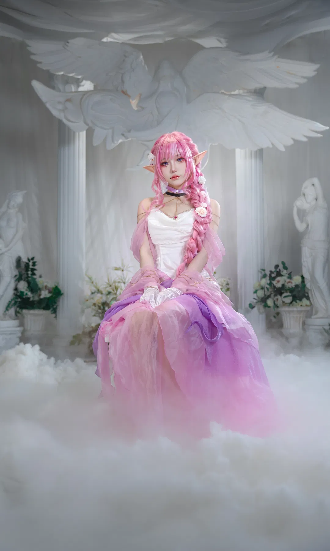 【爱莉希雅cos】神，怜爱世人，打造梦幻粉色薄纱 - 第 2 张