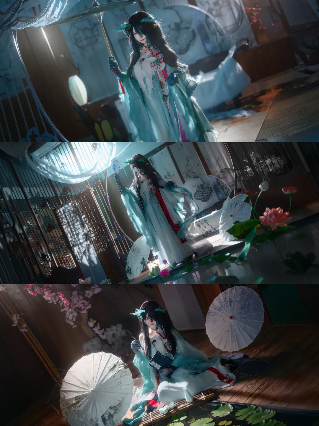 明日方舟夕cos 青玉砚水景拍摄 - 第 1 张