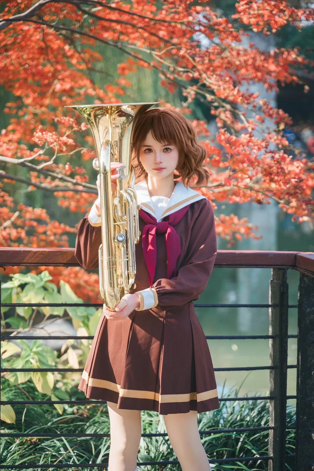 【黄前久美子cos】秋日枫叶下吹响上低音号的乐章 - 第 3 张
