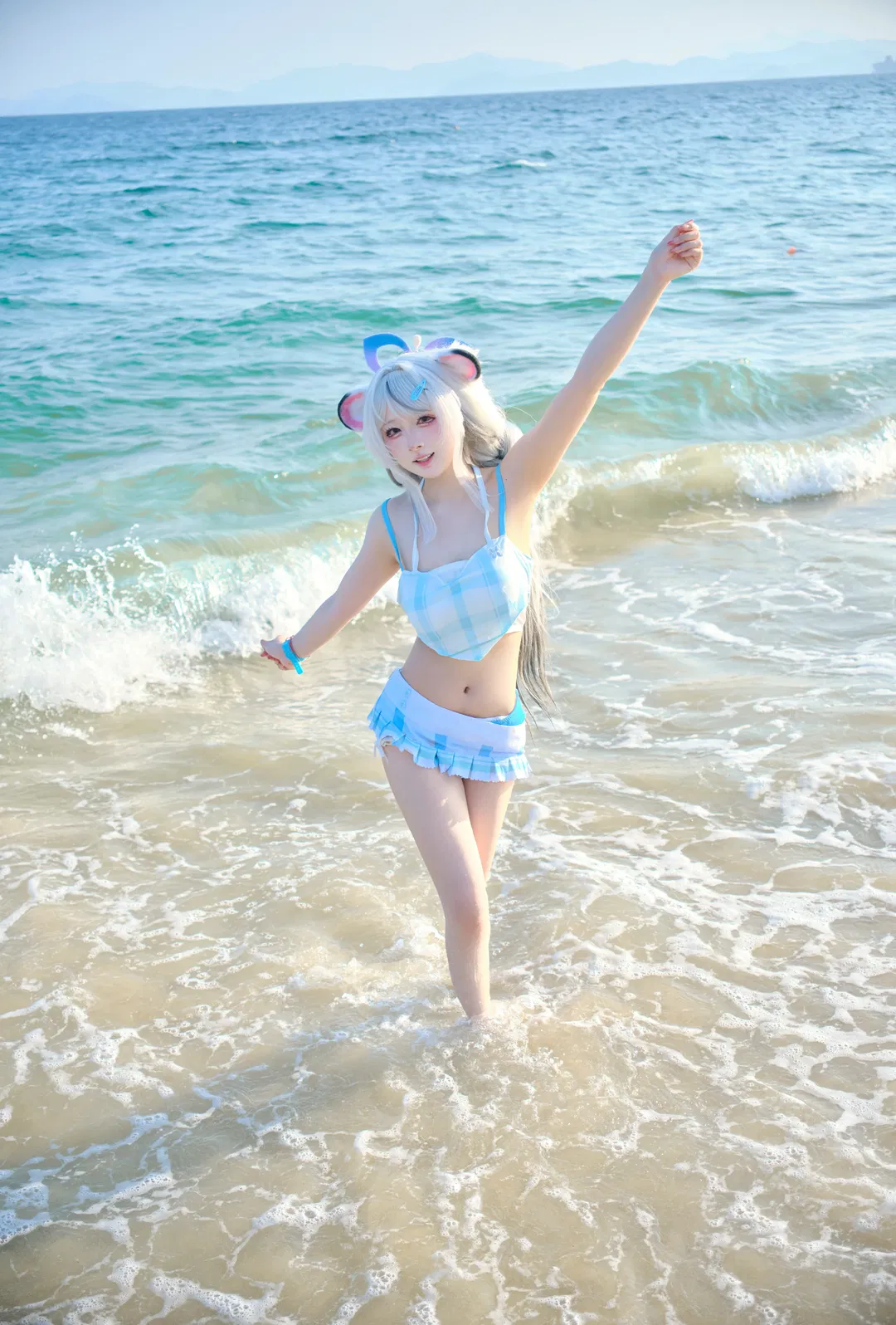 【春原心奈cos】蔚蓝档案春原心奈的海边夏日泳装记录 - 第 2 张