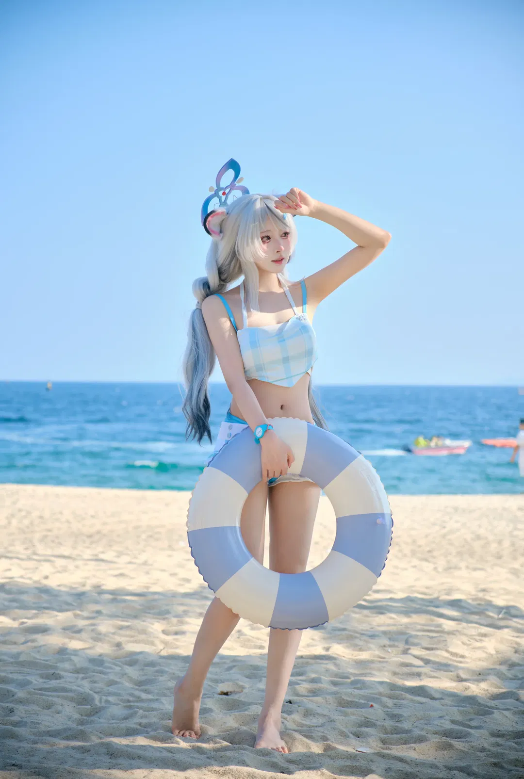 【春原心奈cos】蔚蓝档案春原心奈的海边夏日泳装记录 - 第 4 张