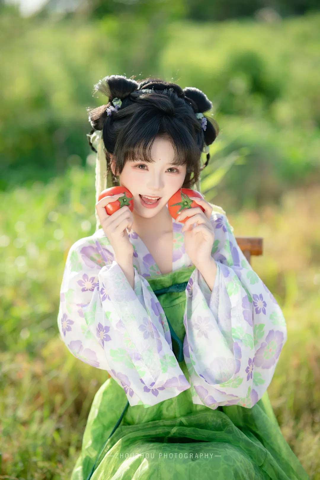 把種田文照進現實，這套綠紫配色田園漢服真的太出片了 - 第 2 張
