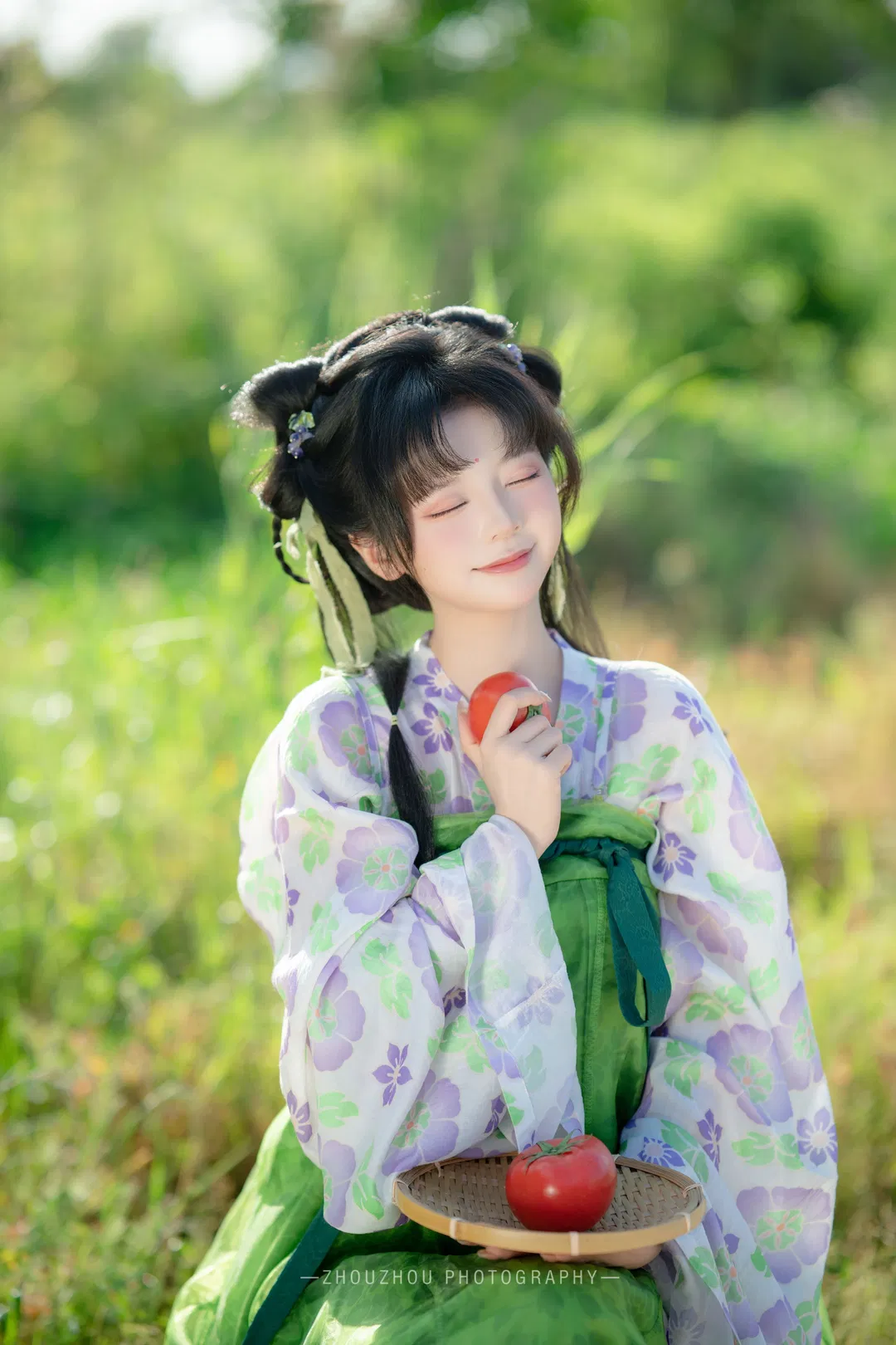 把種田文照進現實，這套綠紫配色田園漢服真的太出片了 - 第 5 張