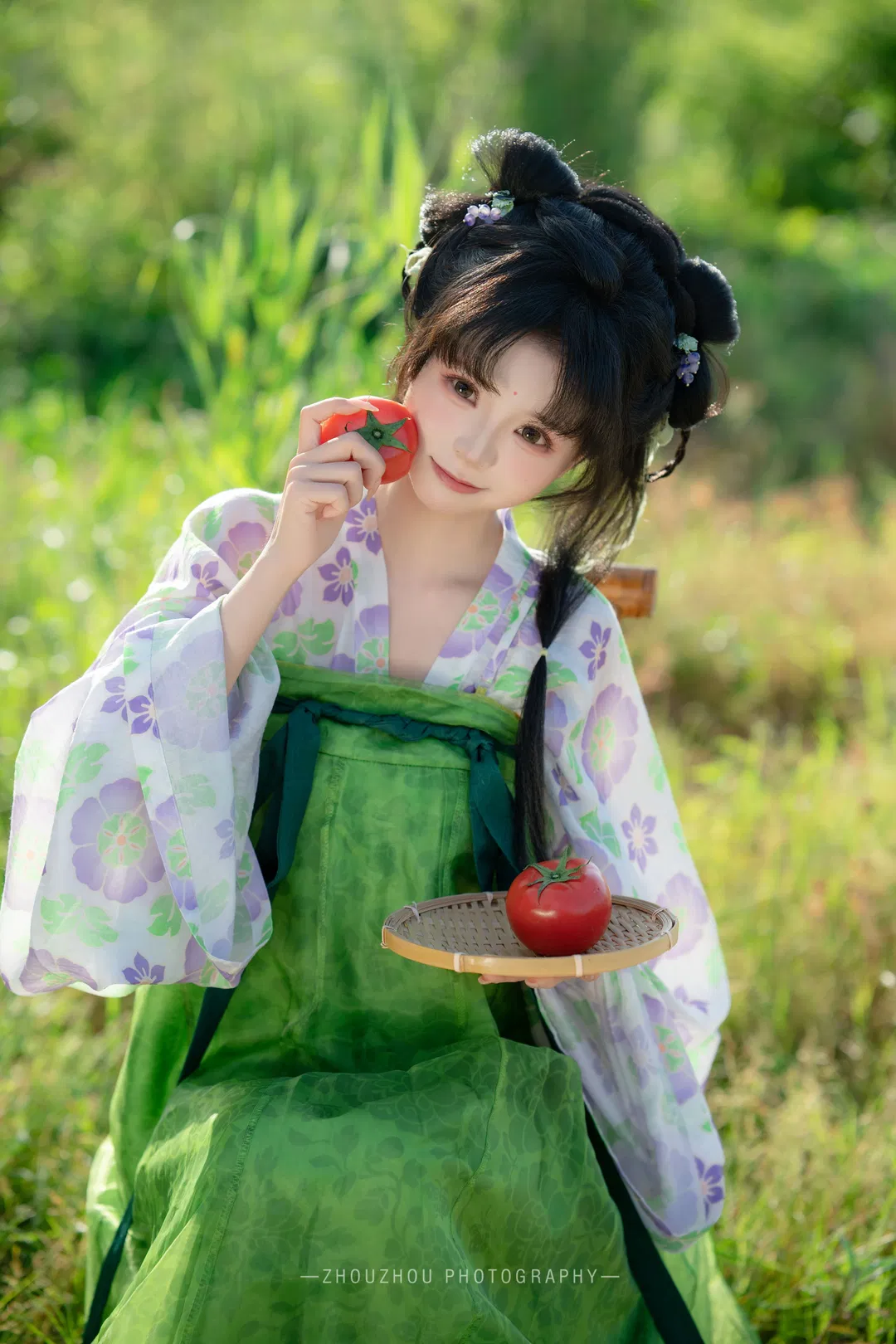 把種田文照進現實，這套綠紫配色田園漢服真的太出片了 - 第 6 張