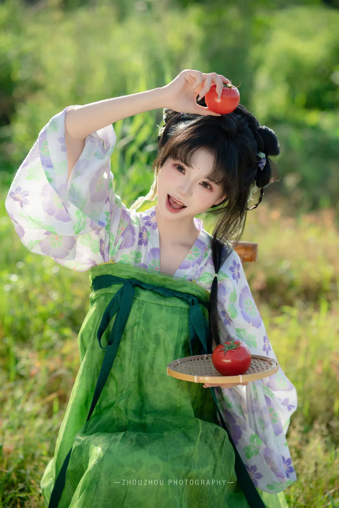 把種田文照進現實，這套綠紫配色田園漢服真的太出片了 - 第 7 張