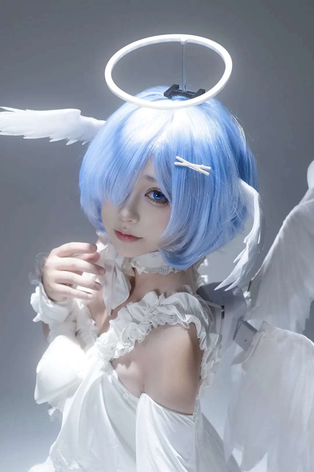 【蕾姆cos】Re:从零开始的异世界生活 天使蕾姆的纯白棚拍 - 第 2 张