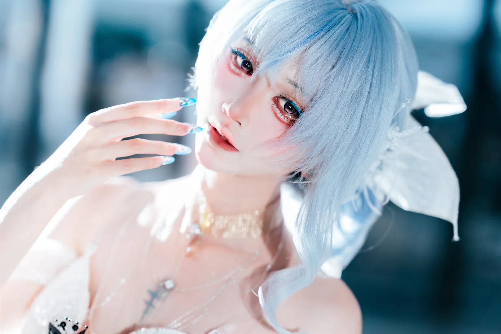【守岸人cos】CICF漫展返图，鸣潮的白色礼服造型 - 第 3 张
