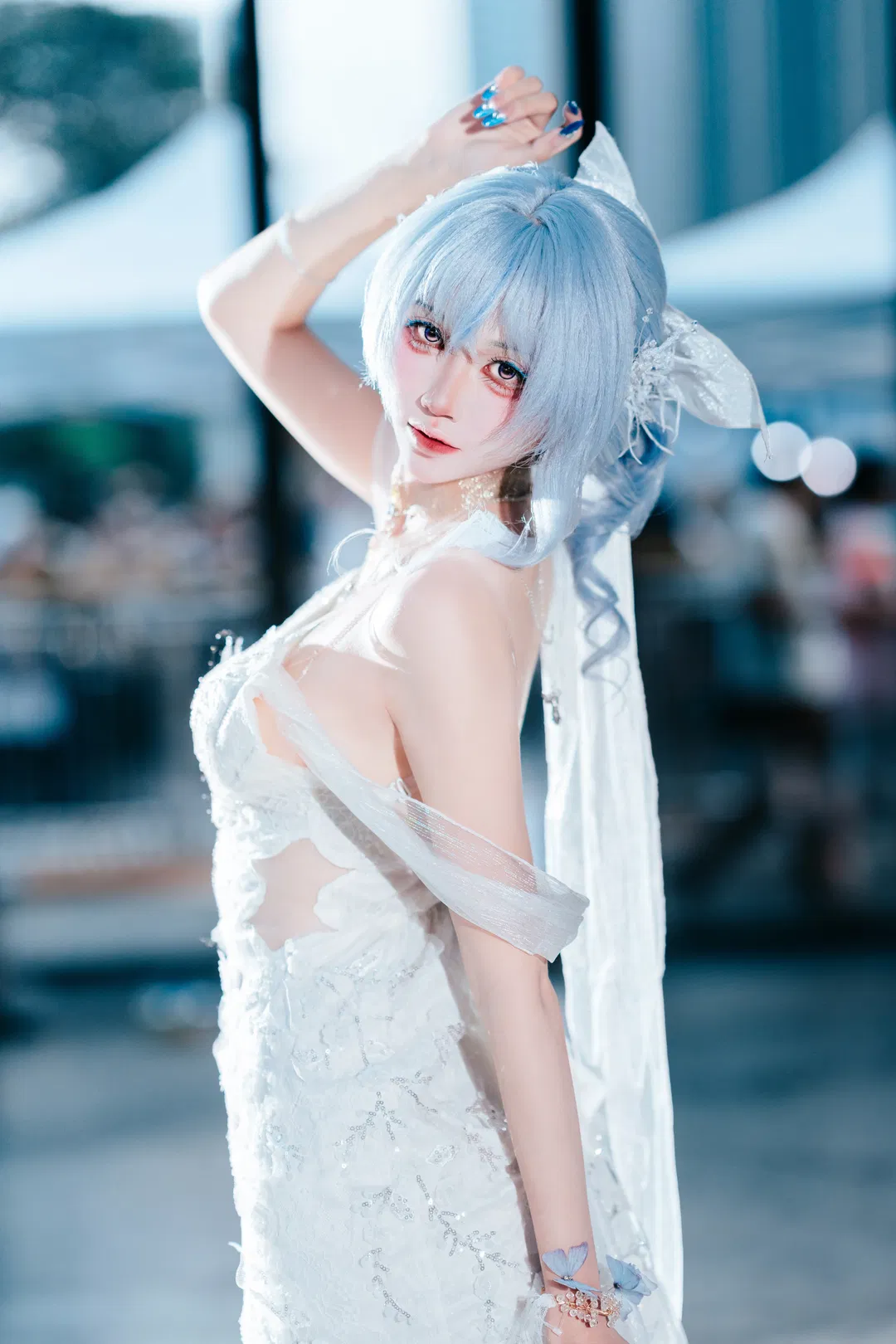 【守岸人cos】CICF漫展返图，鸣潮的白色礼服造型 - 第 4 张