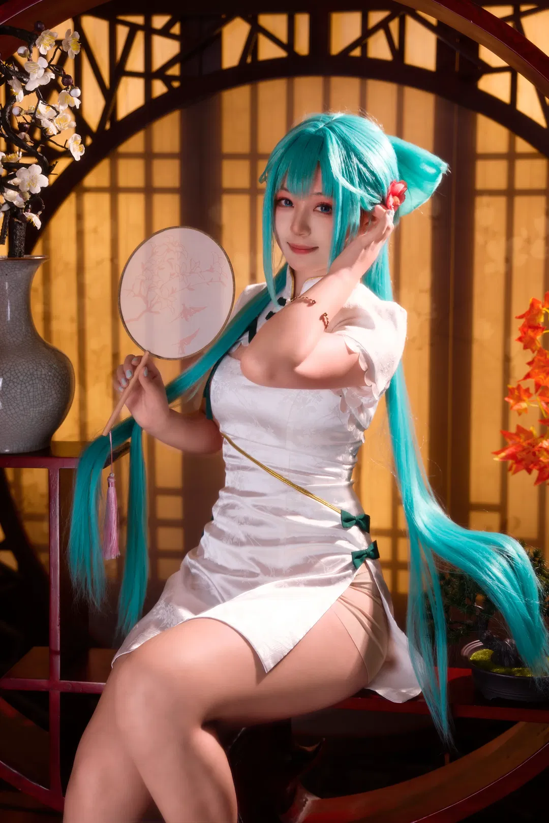 【初音未来cos】初音未来韶华，国风改良旗袍的优雅 - 第 2 张