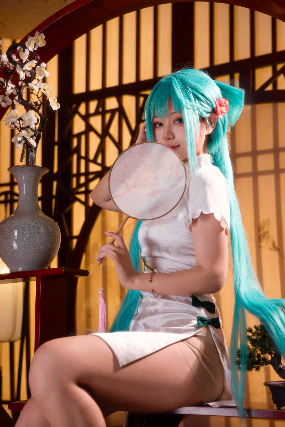 【初音未来cos】初音未来韶华，国风改良旗袍的优雅 - 第 3 张
