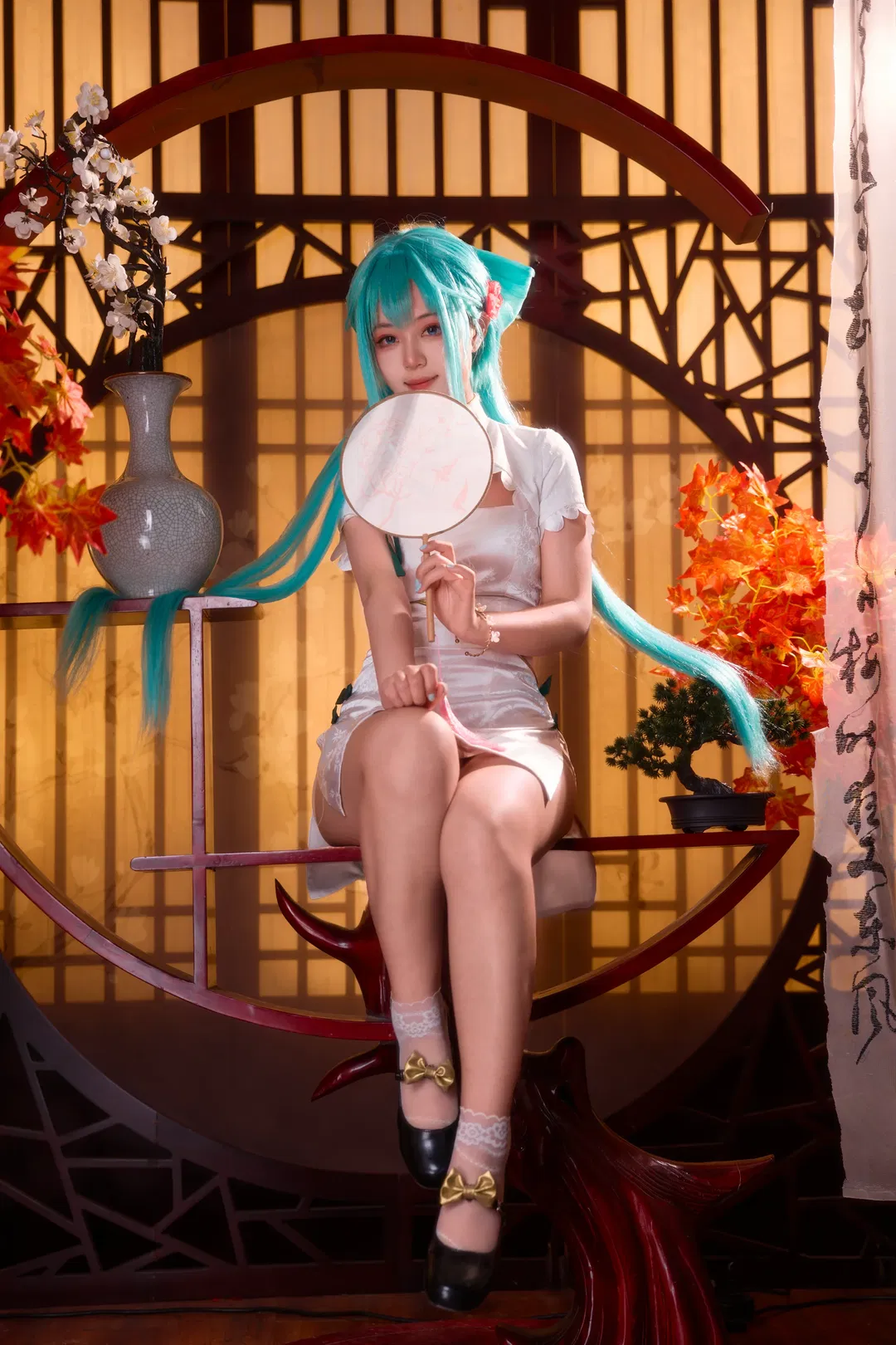 【初音未来cos】初音未来韶华，国风改良旗袍的优雅 - 第 4 张