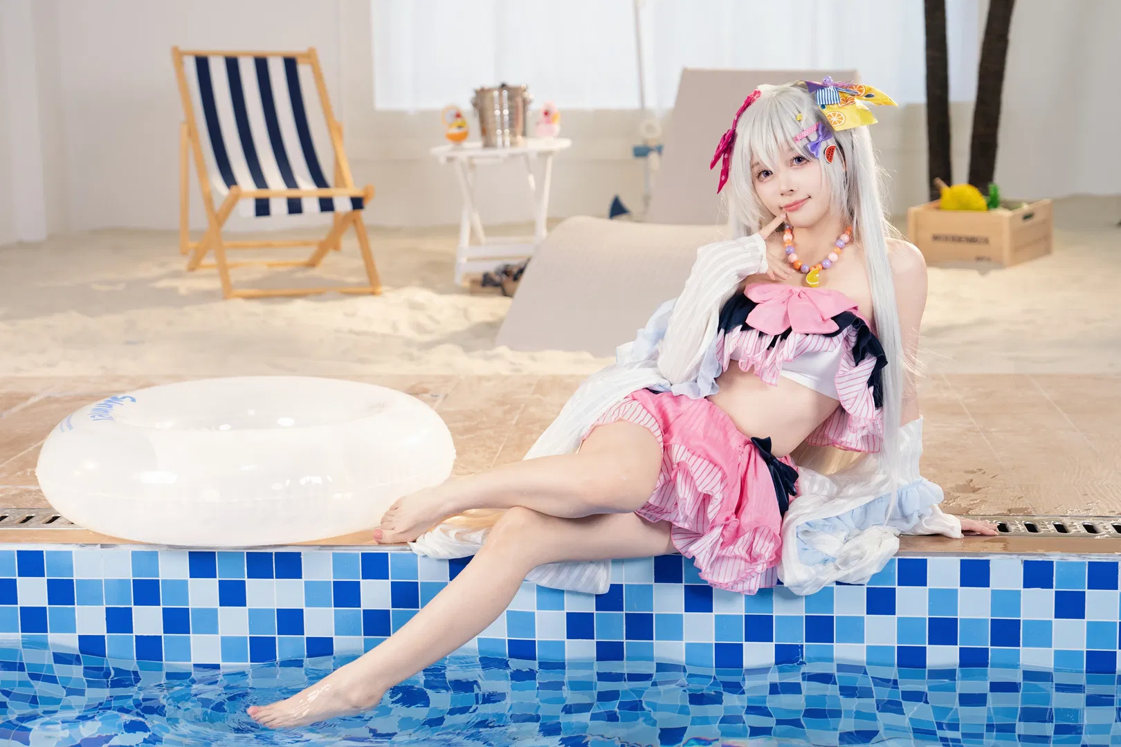 【白洲梓cos】碧蓝档案水梓的夏日泳池正片 - 第 3 张
