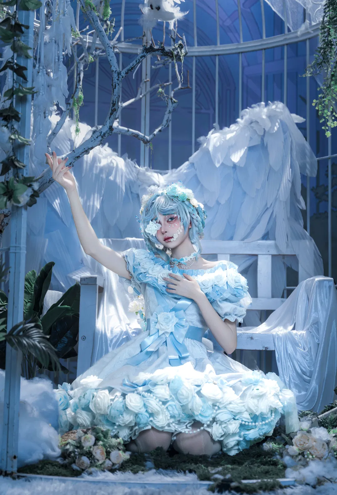第五人格園丁cos 藍白花海洛麗塔場照 - 第 2 張