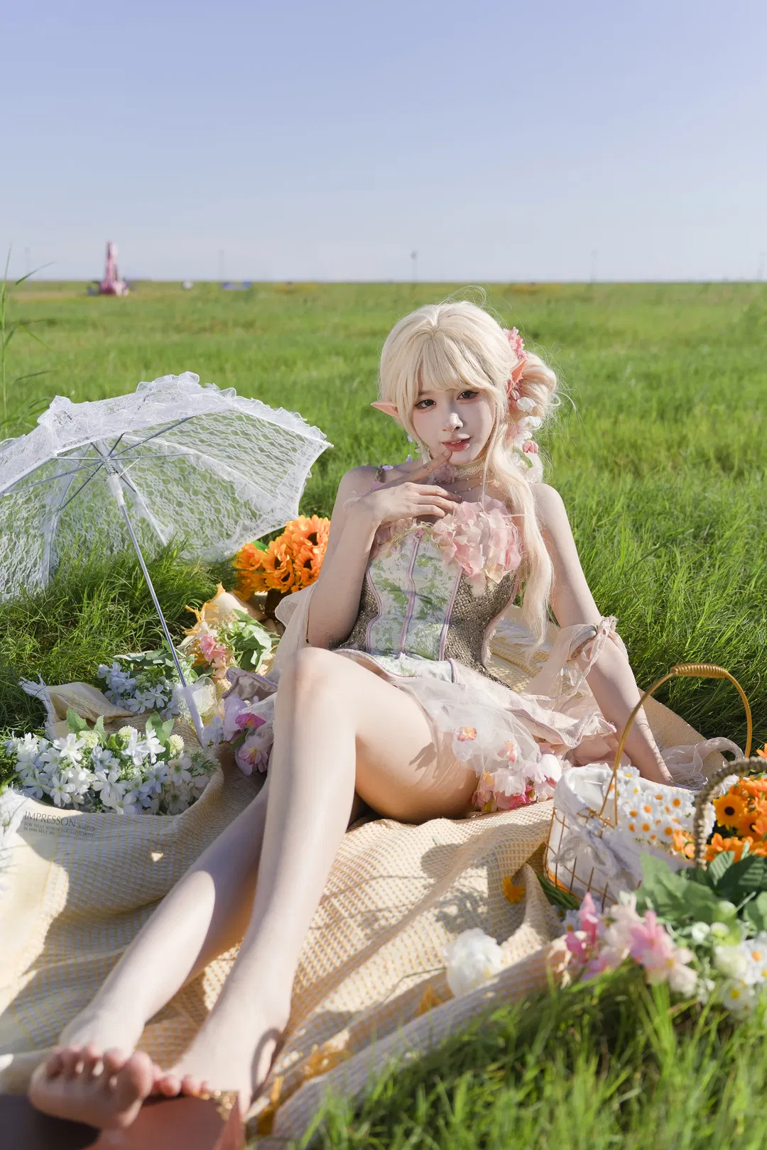 在草地野餐拍到了人生花仙子妆造 - 第 3 张