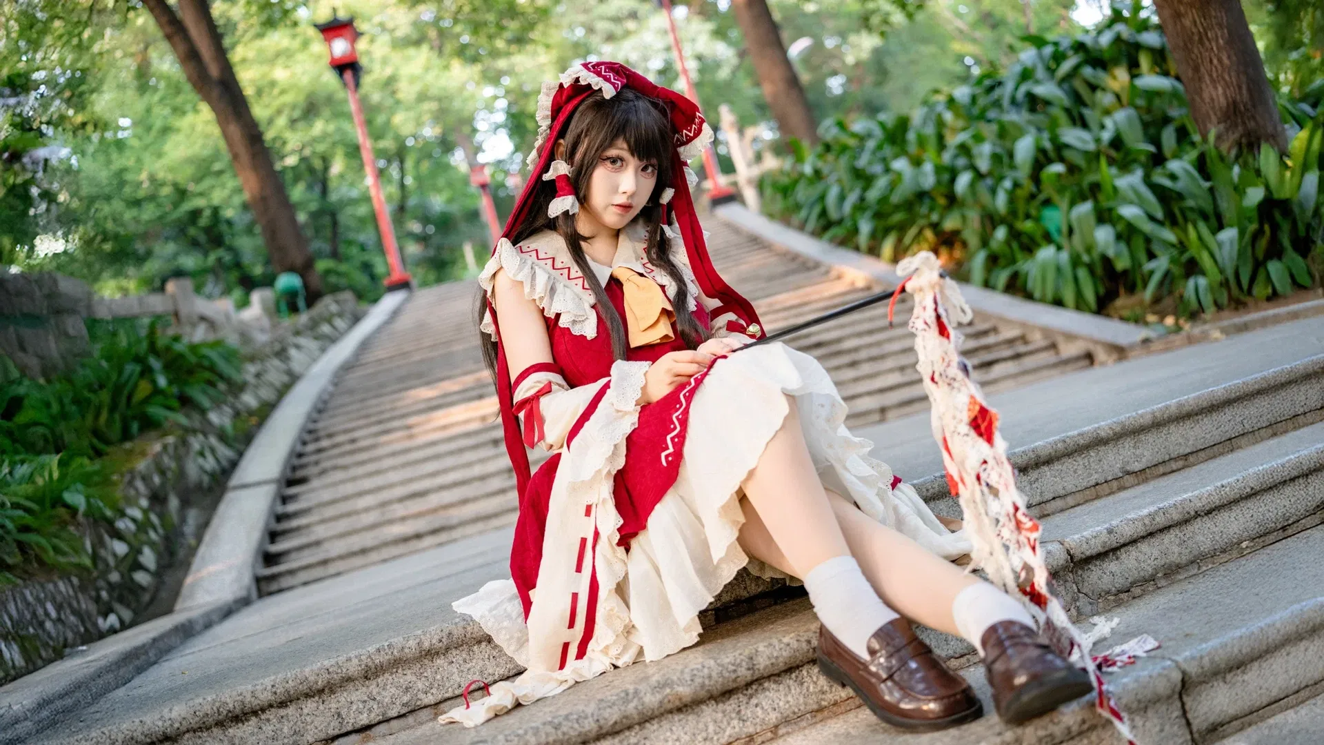【博丽灵梦cos】东方Project乐园巫女的红白经典正片 - 第 10 张