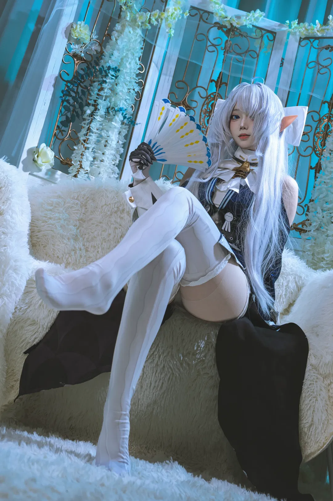 【維琳娜cos】絕區零的優雅與慵懶，白絲與摺扇的碰撞 - 第 3 張