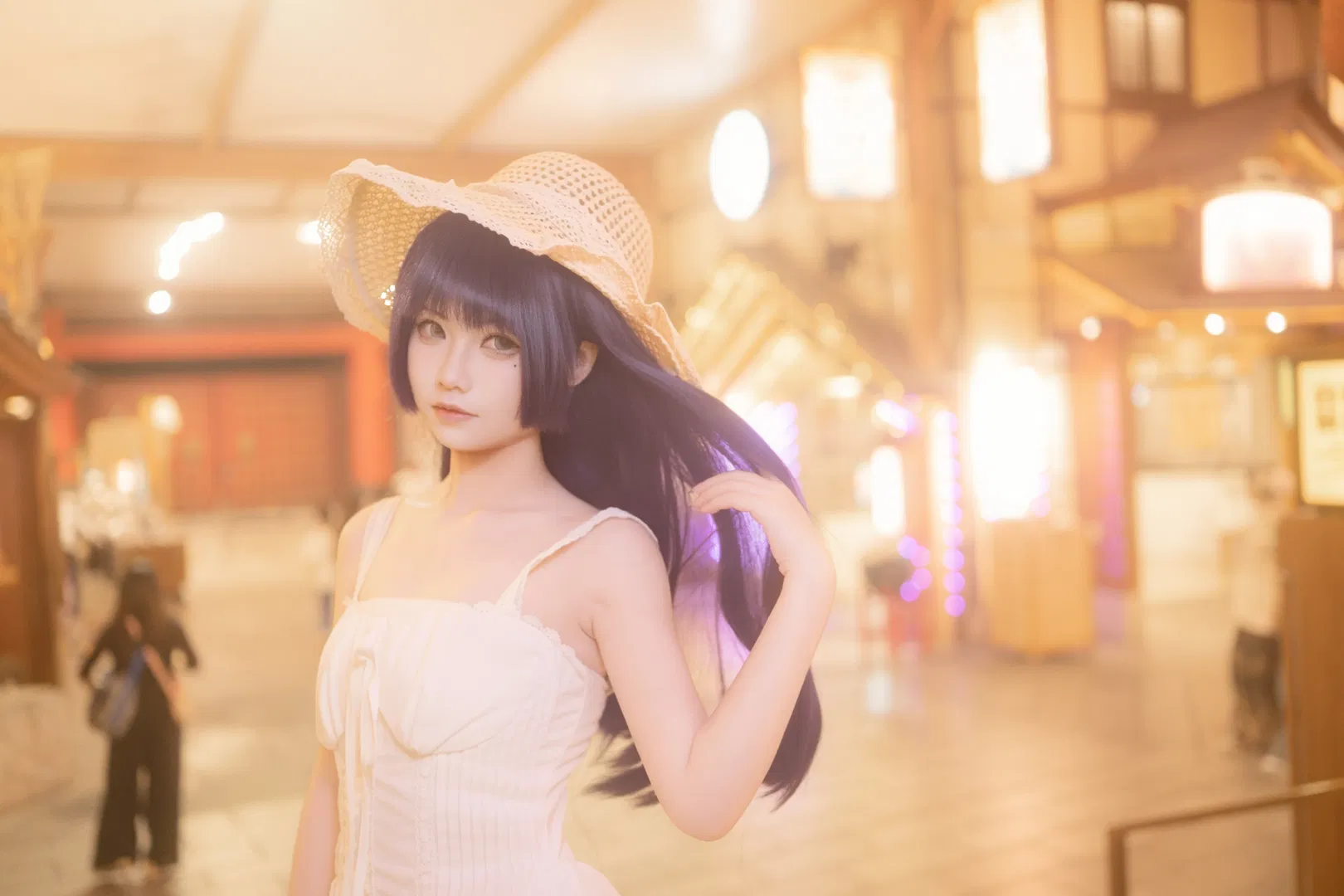 【五更琉璃cos】夜色站台与祈福牌，黑猫的日常私服感 - 第 2 张