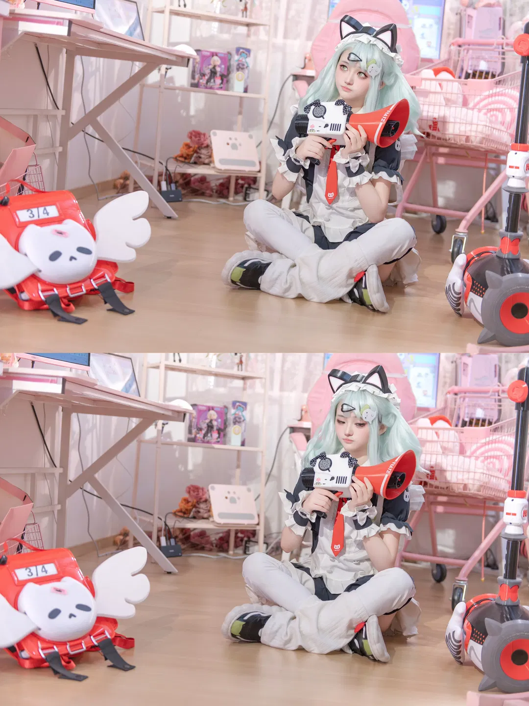 【千夏cos】絕區零午後茶歇，薄荷綠貓耳少女 - 第 1 張