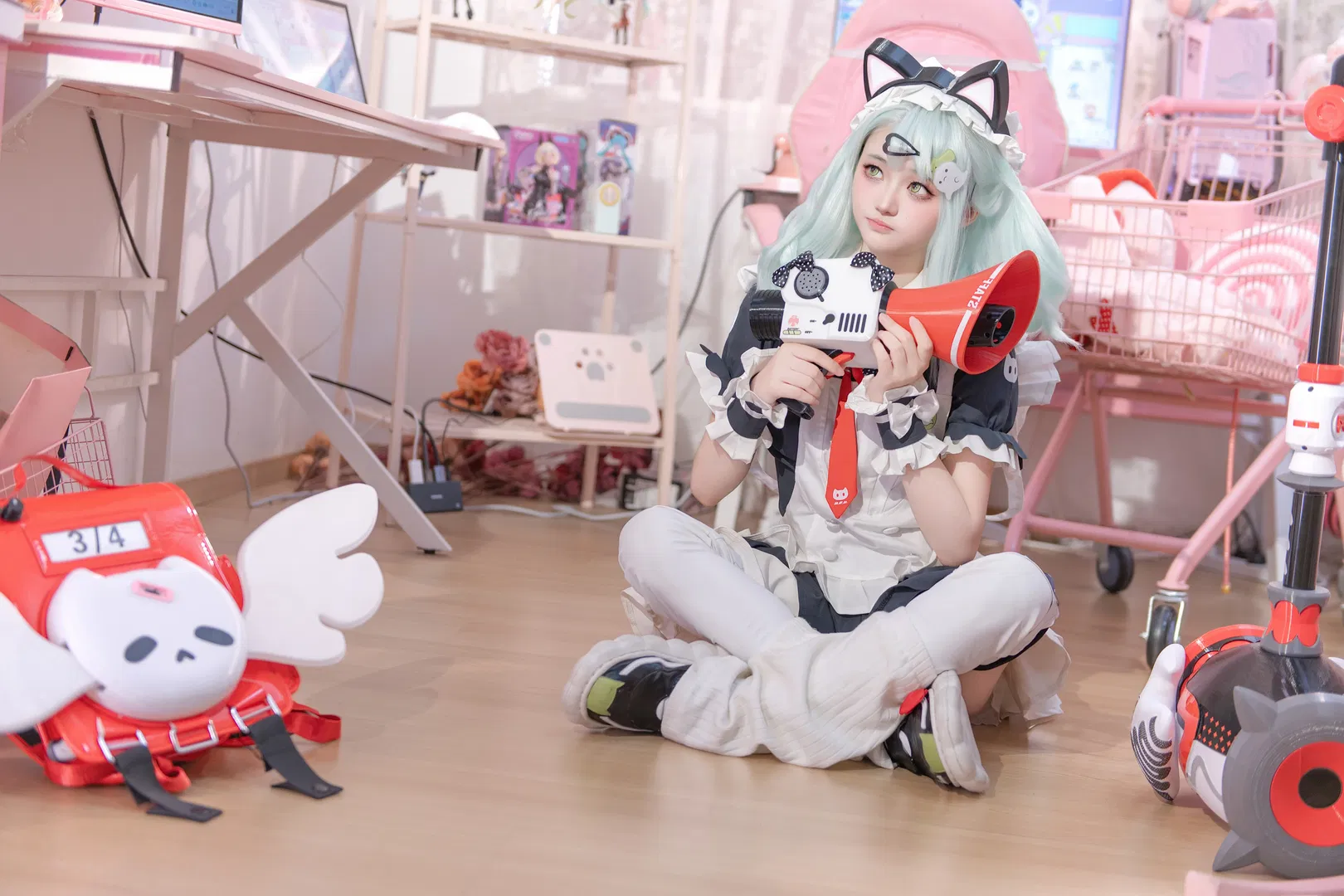 【千夏cos】絕區零午後茶歇，薄荷綠貓耳少女 - 第 2 張