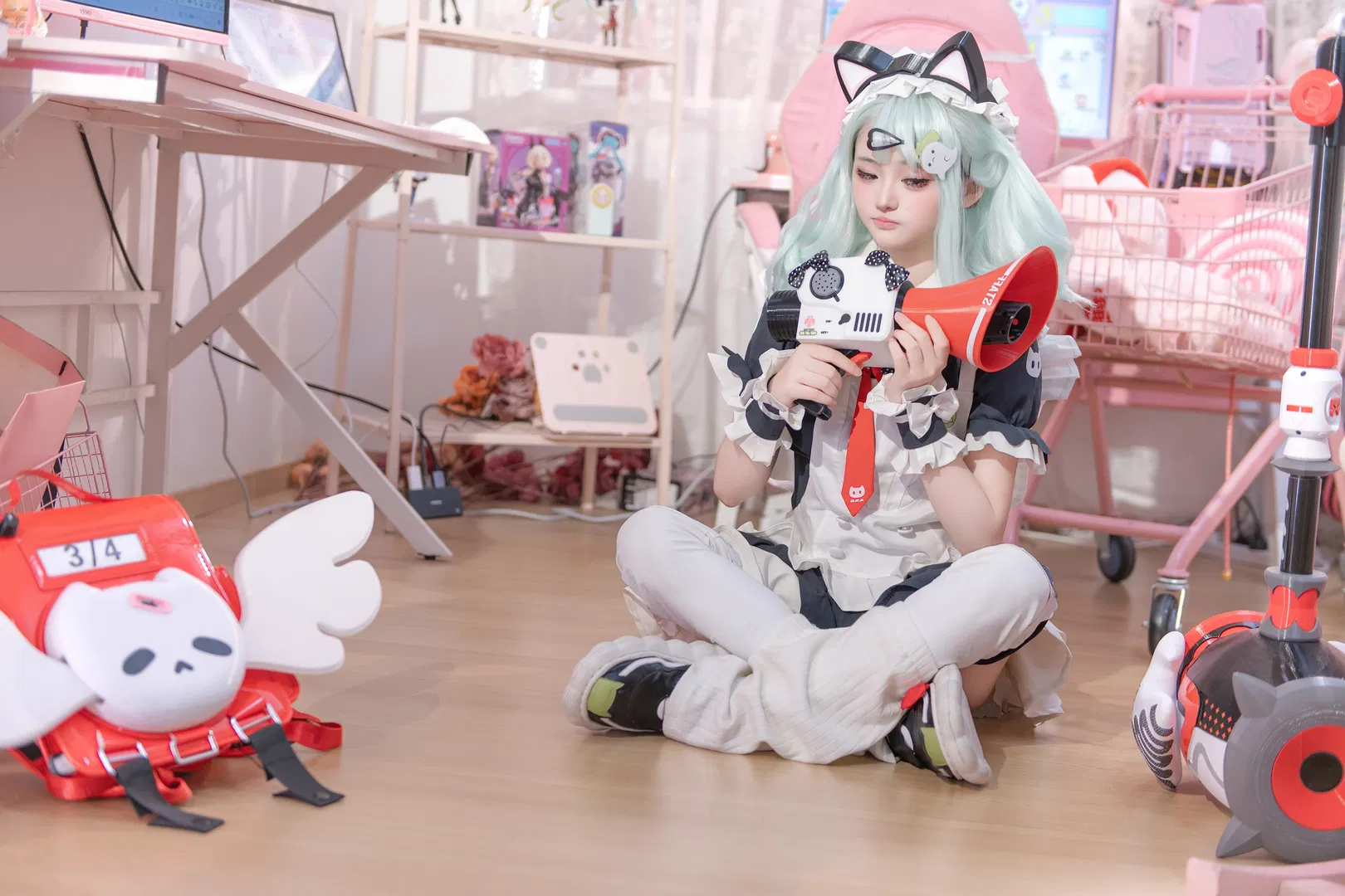 【千夏cos】絕區零午後茶歇，薄荷綠貓耳少女 - 第 3 張