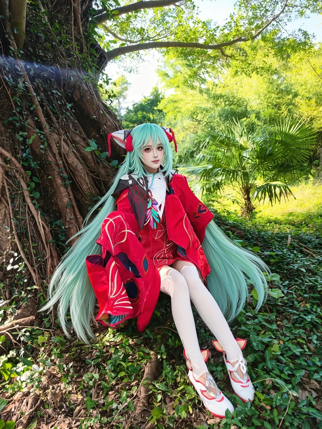 【少司缘cos】王者荣耀 绿林光影下的红装奇遇 - 第 1 张