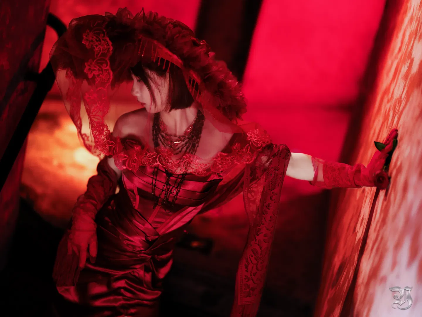 Nocturnal crimson aristocrat: Gothic vampire cosplay atmosphere dialed to the absolute peak - Image 5